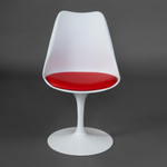 Стул TULIP FASHION CHAIR (mod.109) металл/пластик/PU, 48 x 55 x 81см, белый / красный