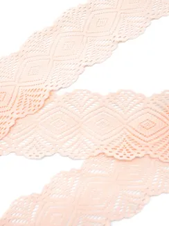 0584 Кружево узкое эластичное 6,5 см, Италия, персик