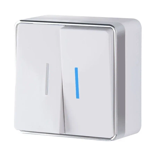 Выключатель двухклавишный с подсветкой Gallant (белый) W5020101