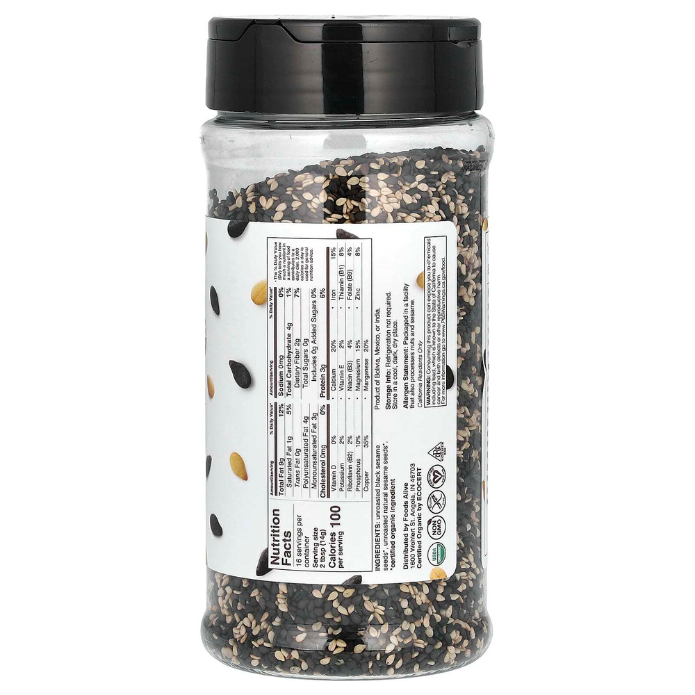 Foods Alive, Органический смокинг с кунжутом, шейкер, 227 г (8 унций)