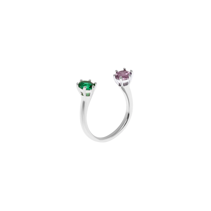 Кольцо Зелёно-фиолетовый Светящийся Кристалл