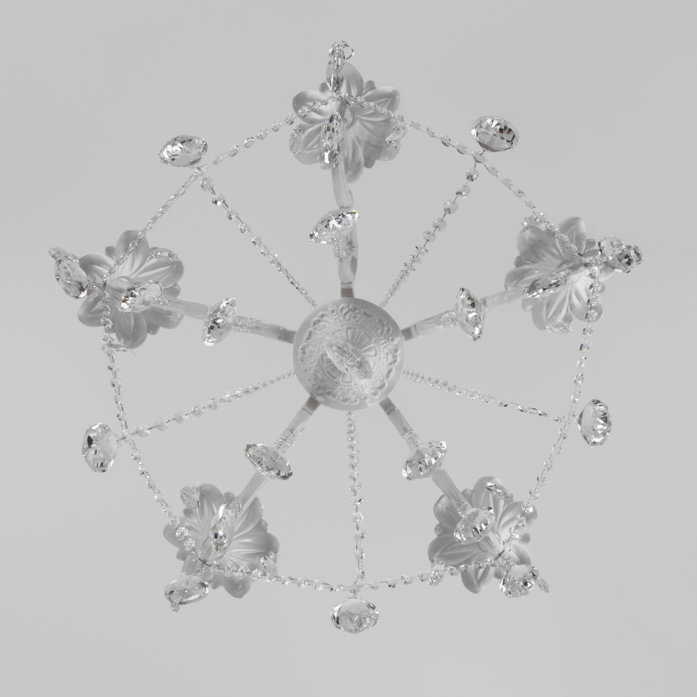 Подвесная люстра 10108/5 белый/прозрачный хрусталь Strotskis