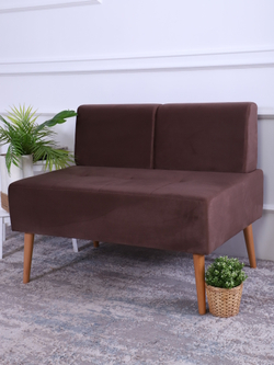 Диван "Twist" антивандальный велюр Chocolate/натурал