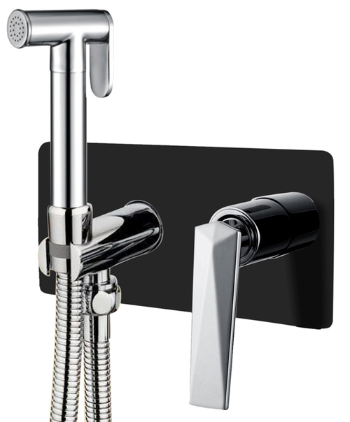 Boheme Гигиеническая лейка со смесителем VENTURO черный + хром