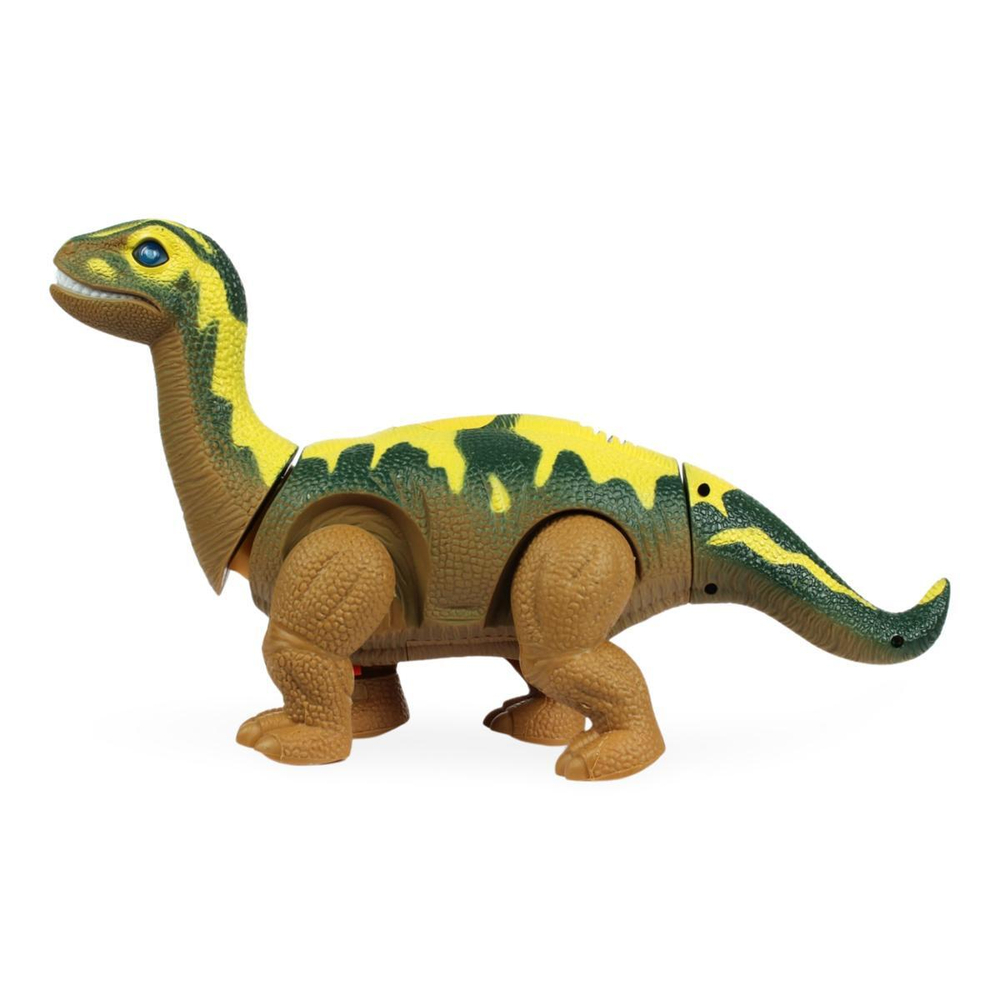 Динозавр Апатозавр зеленый. Ходит, откладывает яйца, свет/звук WB-00700/зеленый (Junfa)