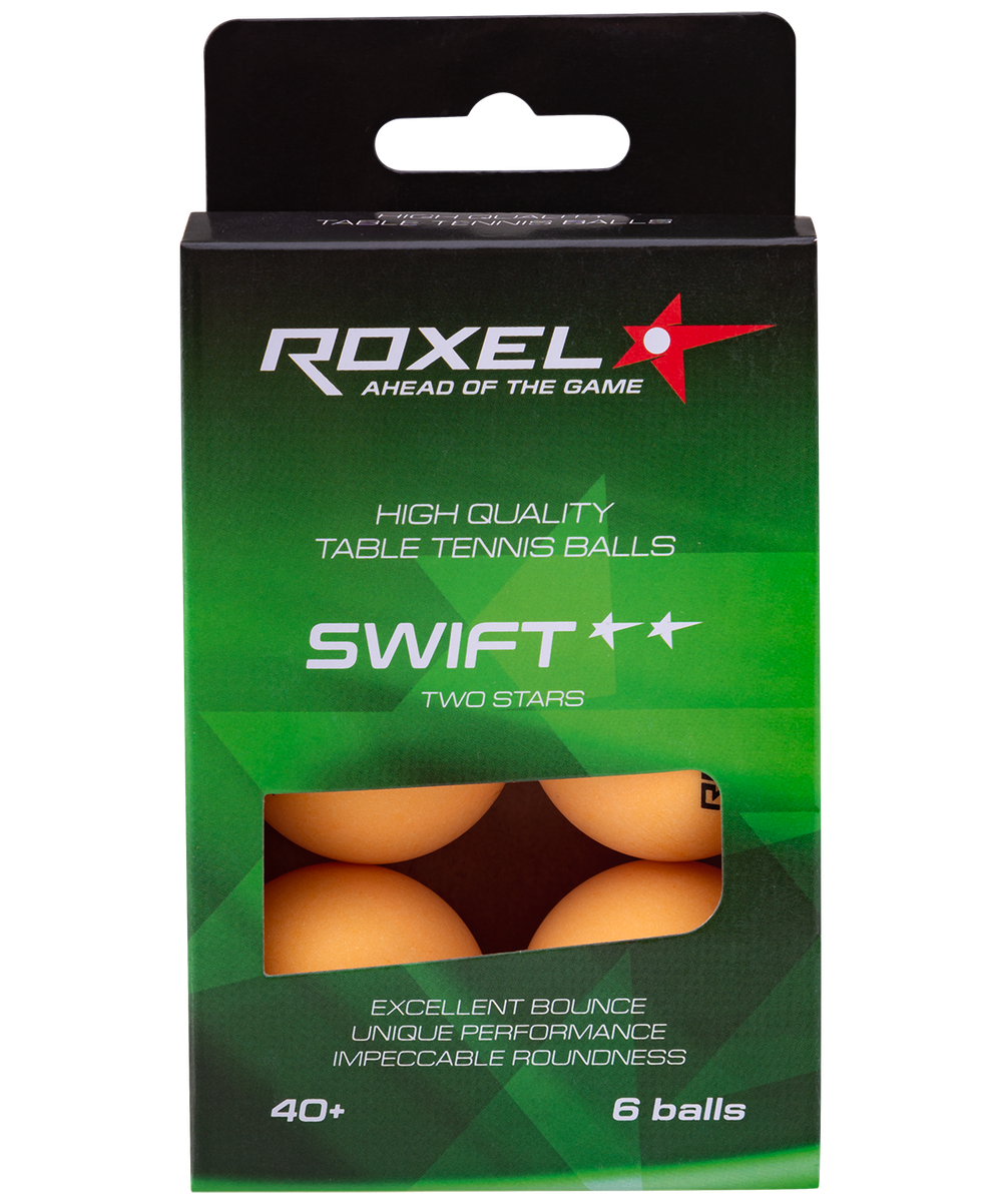Мяч для настольного тенниса 2* Swift, оранжевый, 6 шт.