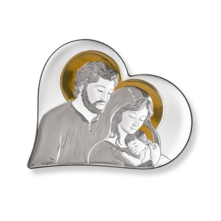 Св. Семейство , панно в форме сердца, красное дерево 170х215