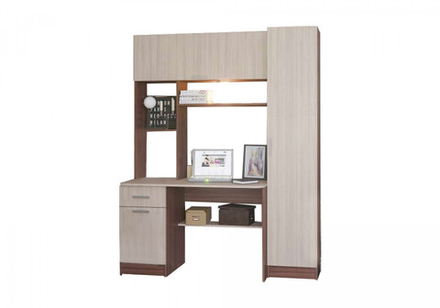 Стол компьютерный № 7 Ясень шимо темный / Ясень шимо светлый