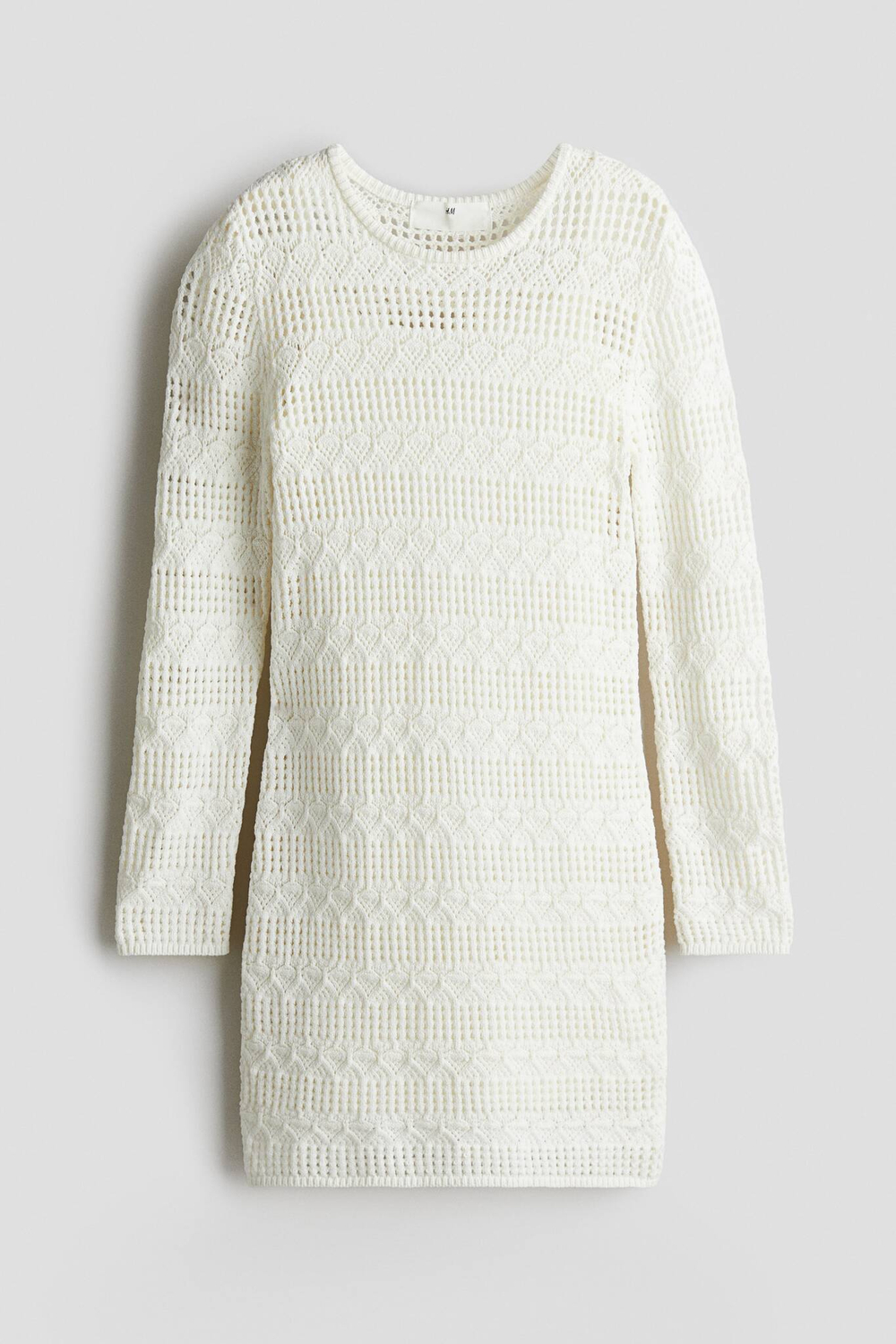 H&M Платье вязка крючком, белый