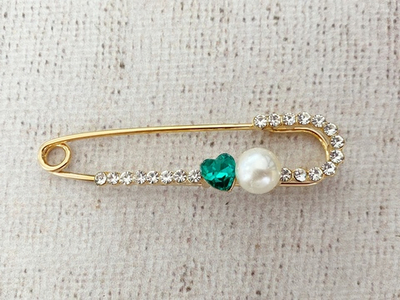 Булавки декоративные с жемчугом и стразами, р. 7х1,5 см