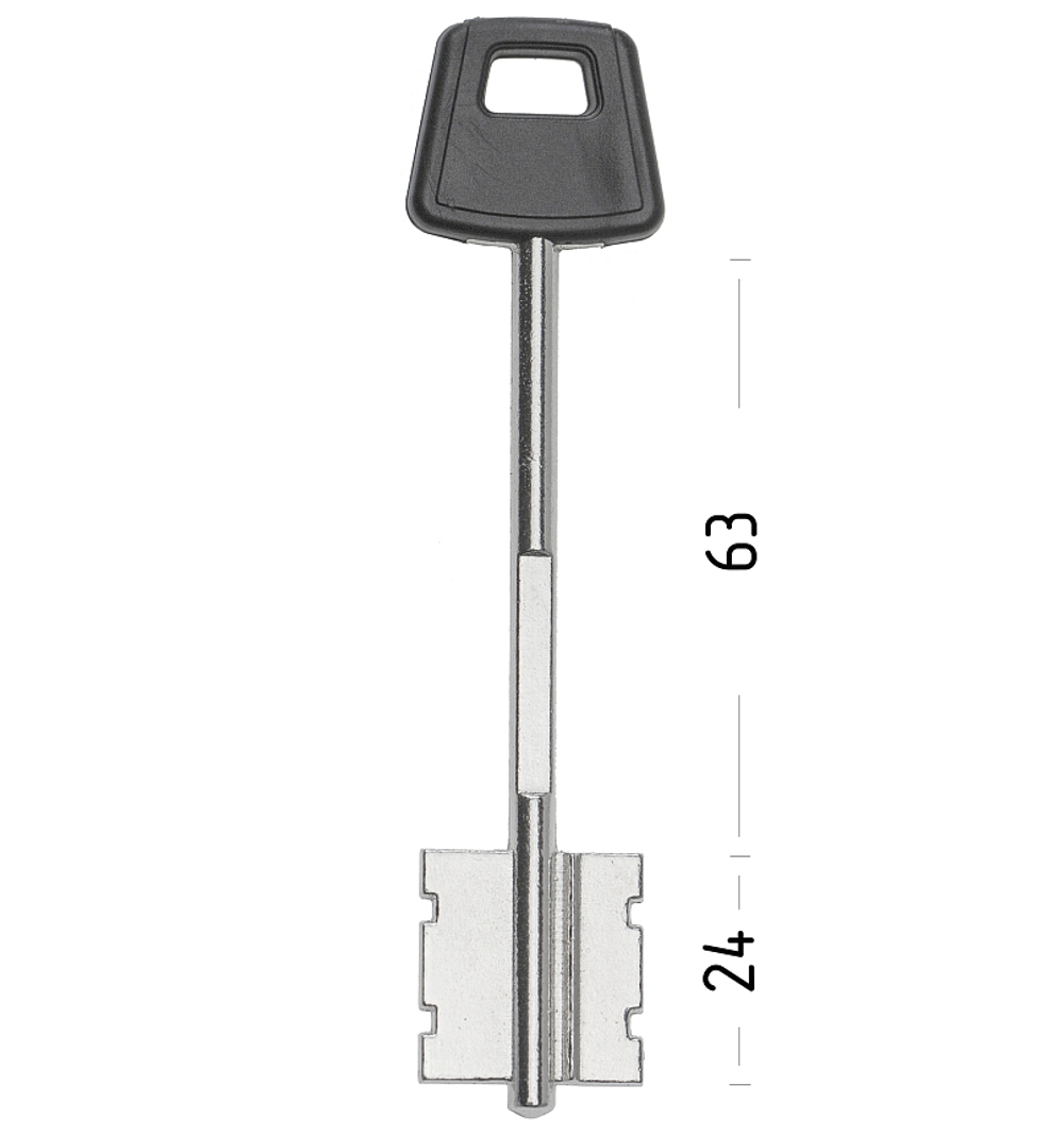 Заготовка сувальдного ключа 10764 214/4- ЧИЗА-3 ПЛ литье (116*23,6*24,4)(4,9) (CIZ7DP)