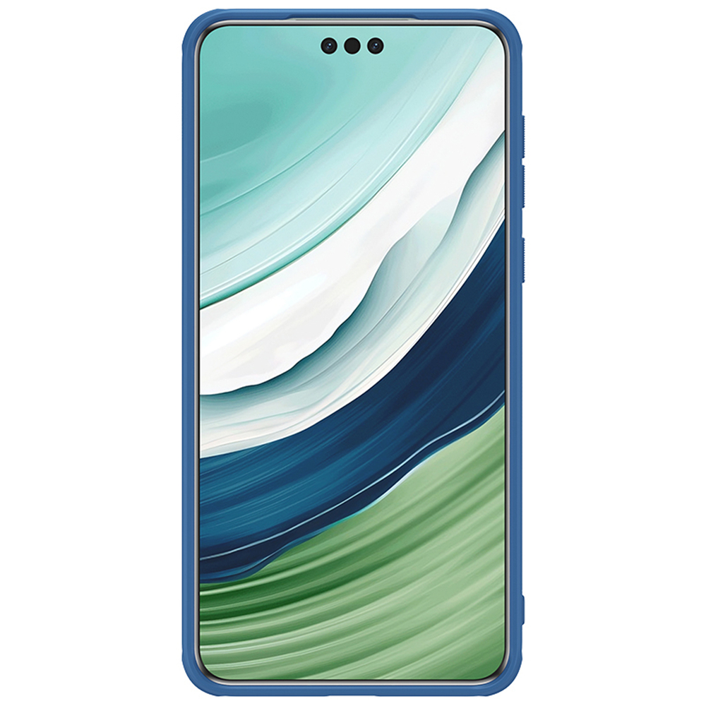 Усиленный чехол синего цвета от Nillkin для смартфона Huawei Mate 60 Pro, серия Super Frosted Shield Pro