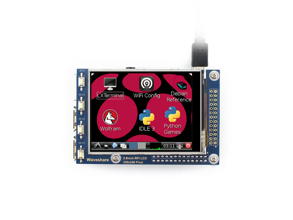 Дисплей Waveshare 2,8" Touch Screen Display 320x240 LCD(A) для Raspberry Pi