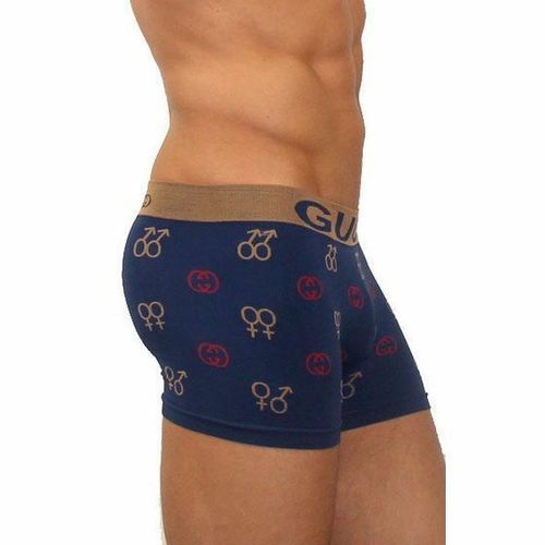 Мужские трусы бесшовные хипсы синие Gucci