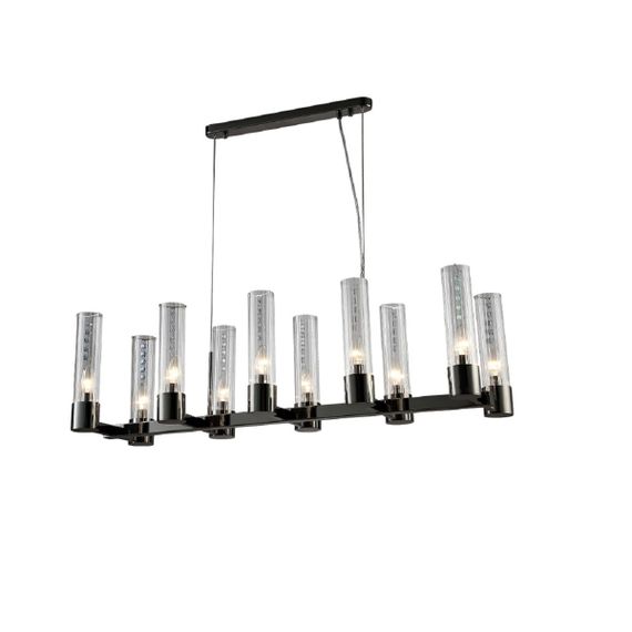 Подвесная люстра Crystal Lux OTONO SP10 L980 BLACK CHROMIUM/TRANSPARENTE