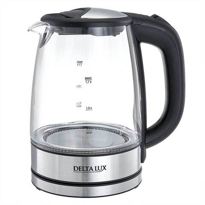 Чайник электрический 2200 Вт, 1,7 л DELTA LUX DL-1204B черный