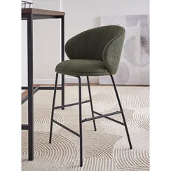 Полубарный стул Comfy, 67 см, зеленая рогожка
