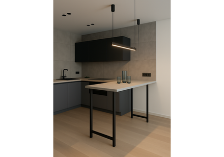 Обеденный стол Woodville Дилан Лофт 120х40х90 бетон светлый