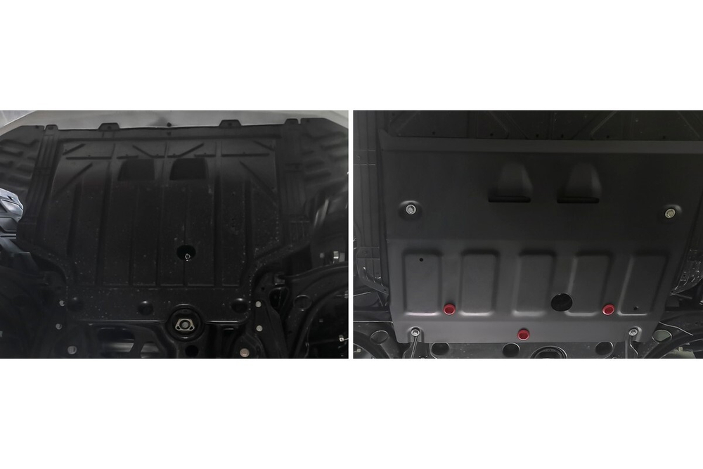 Защита картера АвтоБроня для FAW Besturn B70 2023-н.в., сталь 1.5 мм, с крепежом, штампованная, 111.08012.1