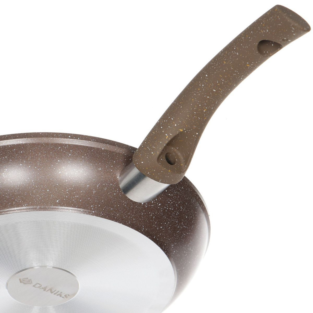 Сковорода алюминий, 28 см, антиприг, Daniks, Гранит Олимп, корич, JY-GB-28
