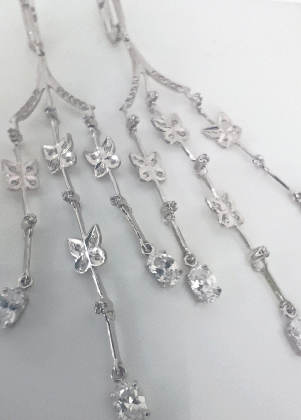 Серьги ювелирные Эстерелла, серебро, проба 925, с фианитами, родированные/Ф