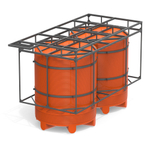 Емкости в кассетах для перевозки воды и жидких удобрений, КАС Полимер-Групп V 6000 КАС двойная с полным сливом* 12000 л. вертикальная (4430x1980x2735см;оранжевый) - арт.559082