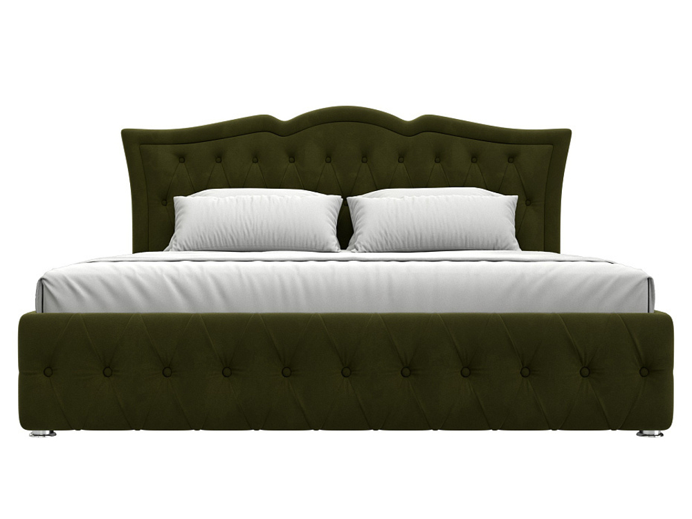 Кровать интерьерная Герда 180, Зеленый, Микровельвет, 108358