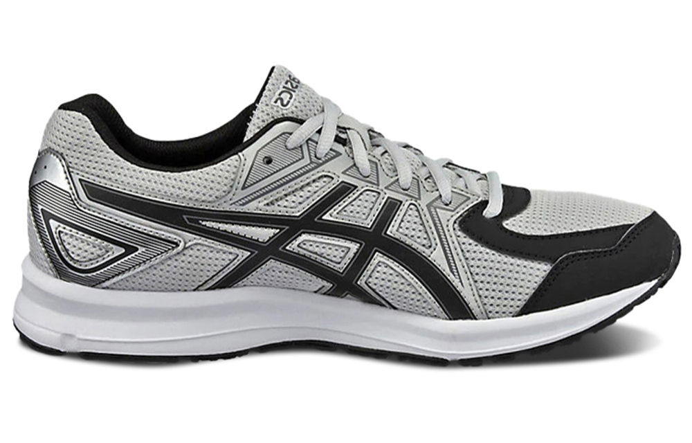 Asics Jog 100 2 fashionable and comfortable all-match mesh synthetic leather shock absorption non-slip low-cut casual running shoes for men and women the same gray and black