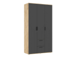 Шкаф для одежды распашной с полками и штангой 4 створки Браш Графит/Дуб Юкон 160х 51х 223 см