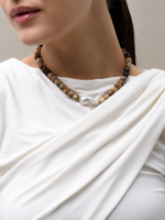 Колье "Pearl caramel " Gold тигровый глаз