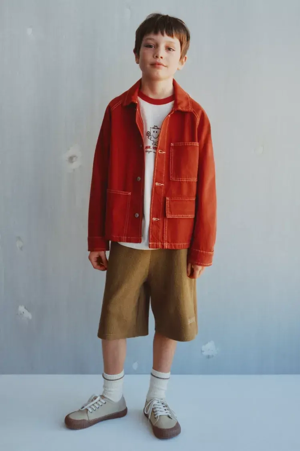 ZARA ШОРТЫ ИЗ РЕЛЬЕФНОЙ ТКАНИ С ВЫШИВКОЙ, СВЕТЛО-КОРИЧНЕВЫЙ