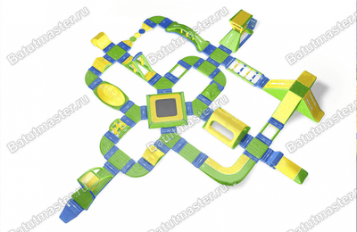 Коммерческий надувной аквапарк «Пляжное путешествие» 39×36×3 м