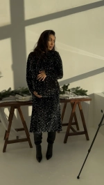 Бархатное платье с серебряной пайеткой