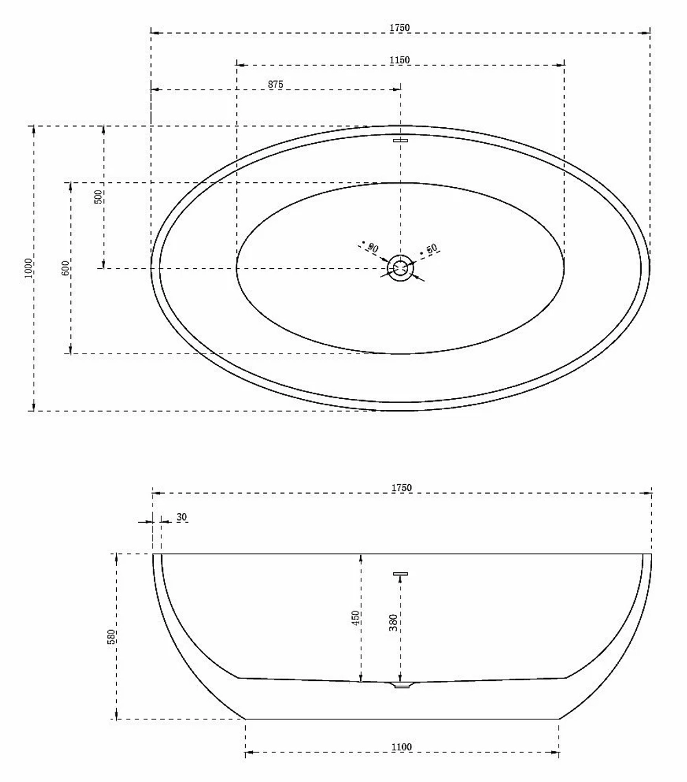 Ванна акриловая Abber AB9249-1.7 175x100 белая