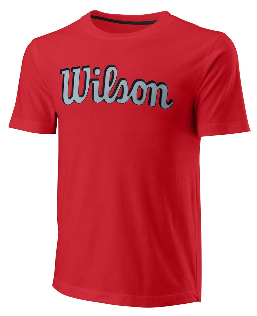 Теннисная футболка Wilson Script Eco Cotton Tee Slimfit M - wilson red