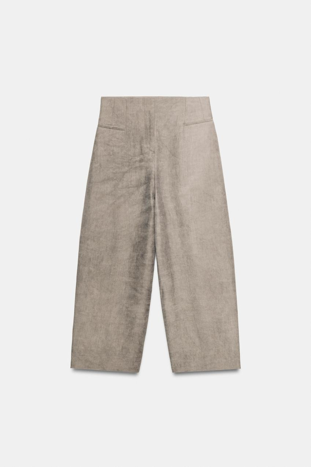 ZARA БРЮКИ-БАЛЛОНЫ ZW COLLECTION, СЕРЫЙ МЕЛАНЖ
