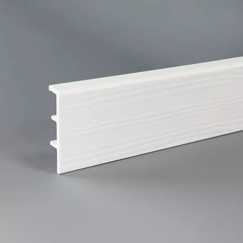 Плинтус дюрополимерный Rico Concept Белый с тиснением 80001 80х20х2200 мм