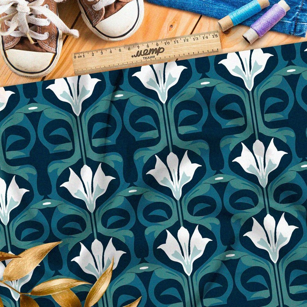 Ткань премиум атлас романтическая фантазия