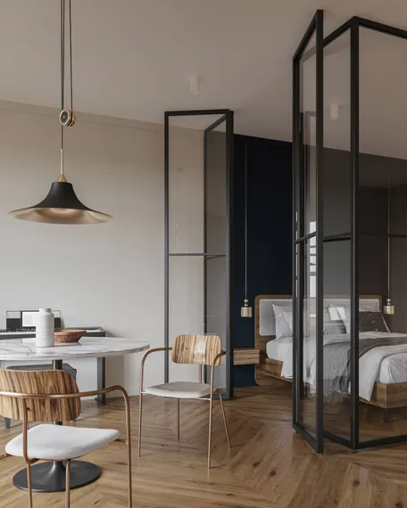 Стул Gronsk, серая обивка, черные ножки