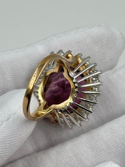 Кольцо с фиолетовым кристаллом