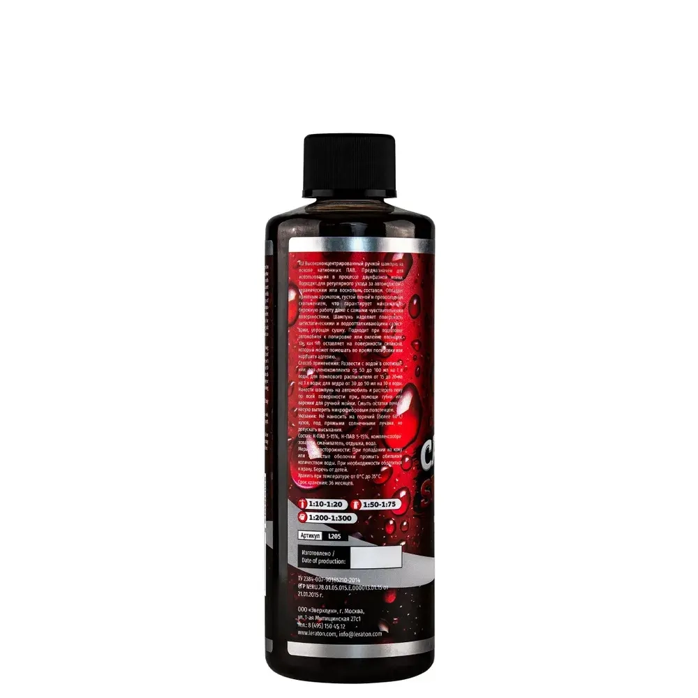 Leraton Катионный шампунь для ручной мойки CATIONIC SHAMPOO COLA A2 473мл