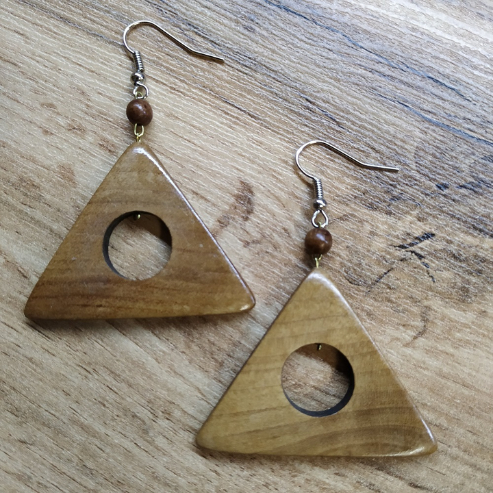 Серьги Треугольник, дерево, цвет коричневый 314457
