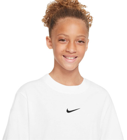 Футболка для девочки теннисная Nike Kids Sportswear Essential Boxy T-Shirt - белый