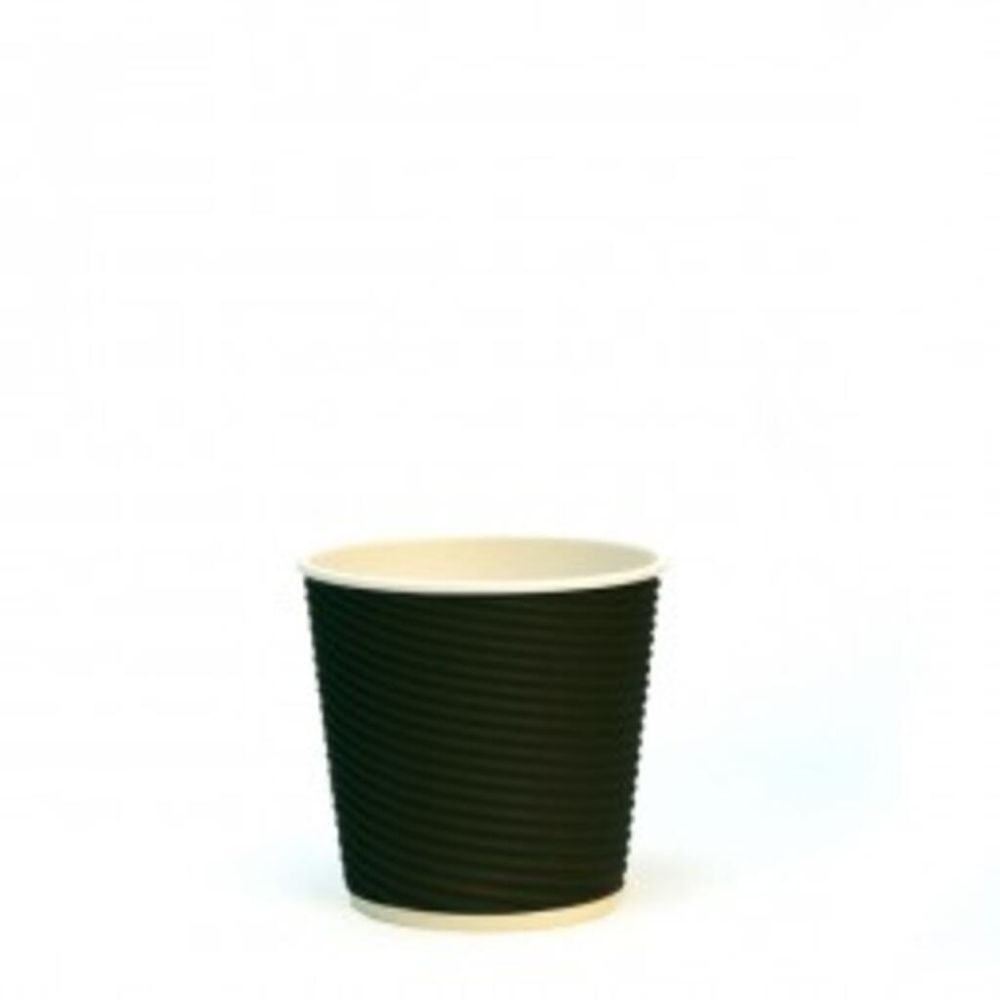 Стакан с двойными стенками для горячих напитков 120 мл, черный, гофр.картон, 40 шт, Garc