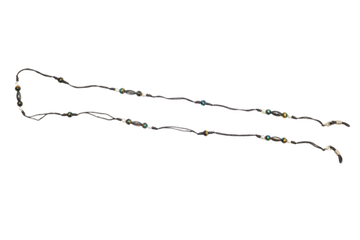 Цепочка бисер чёрная с жемчужинами 254, 70 см