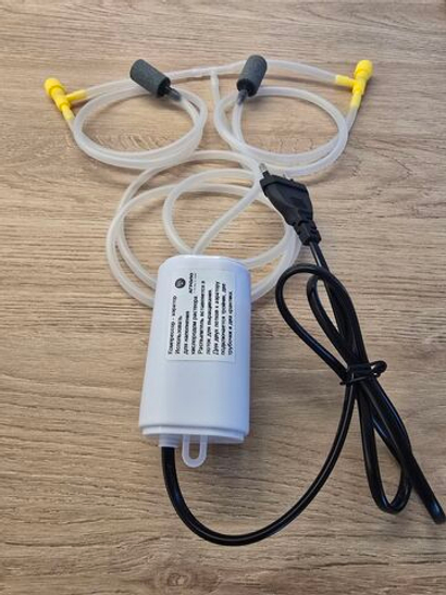 Компрессор-аэратор для гидропоники с набором для двух лотков