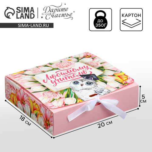 Коробка подарочная, упаковка, «Учителю, который вдохновляет», 31 х 24.5 х 8 см