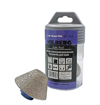 Фреза алмазная конусная по плитке 20-48 мм Hilberg Super Hard М14