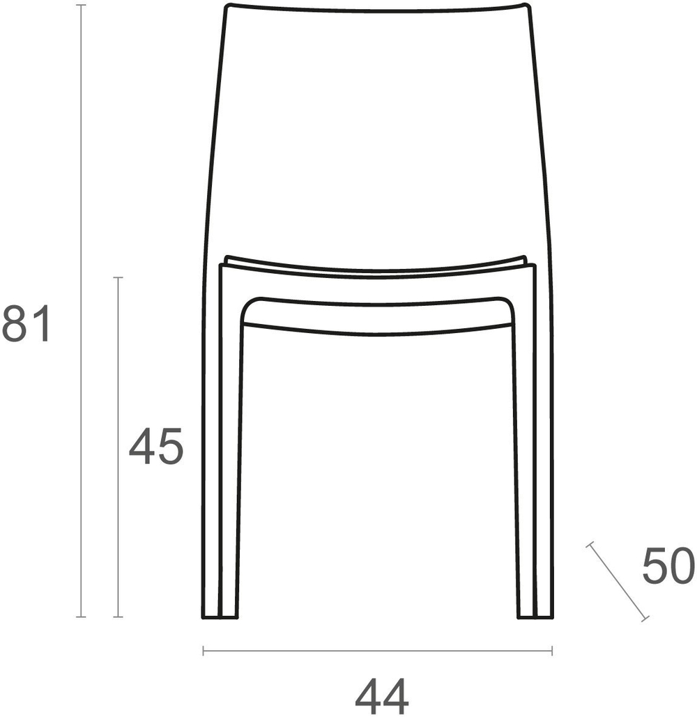 Стул пластиковый Siesta Contract Maya, светло-голубой