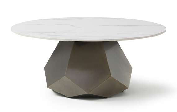 Журнальный столик Sharp Ø90х38 см, белая керамика